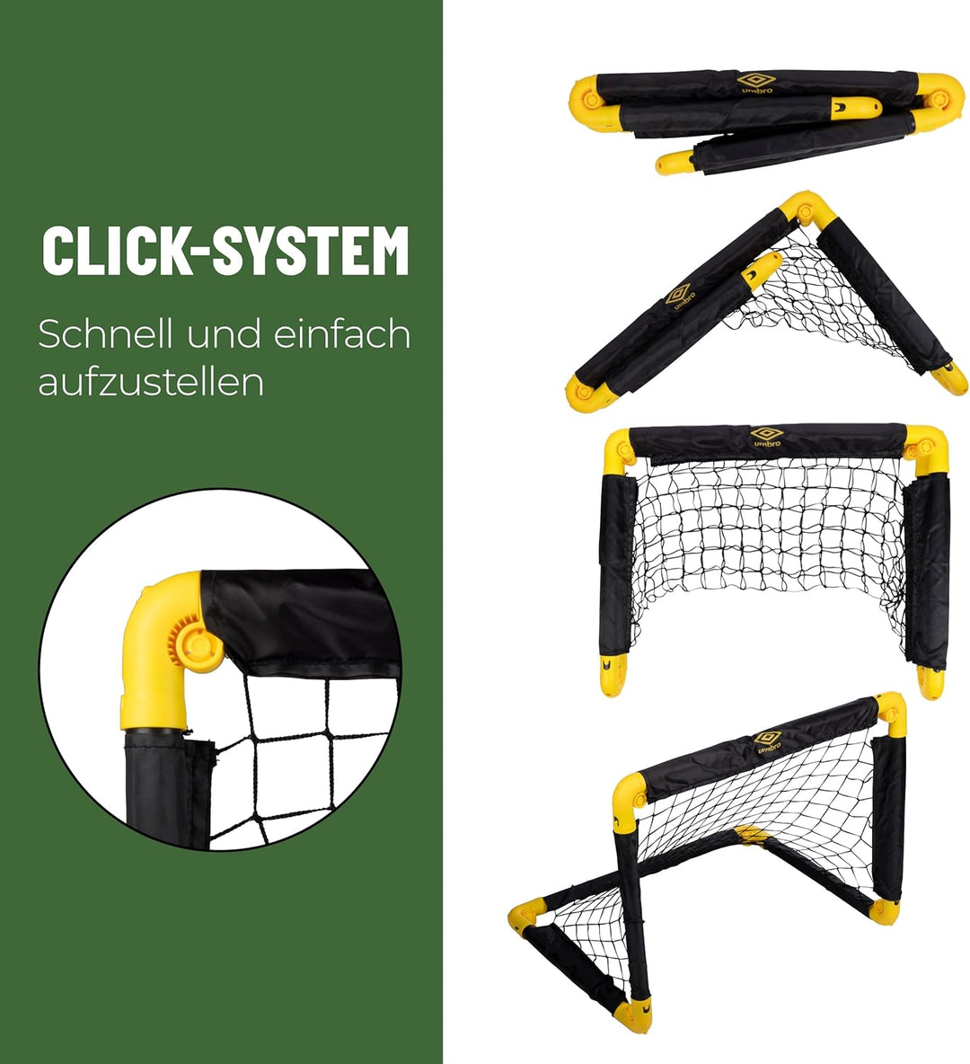 Umbro Fussballtor - Fussballtor 50 x 44 x 44 cm - Faltbares fussball Tor - Fussballtore für Garten K