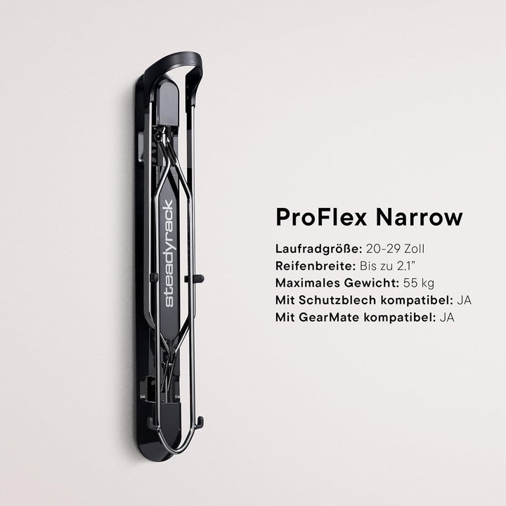 Steadyrack ProFlex Narrow Fahrrad Wandhalterung - Vertikale Fahrradhalterung klappbar für Garage &amp; W
