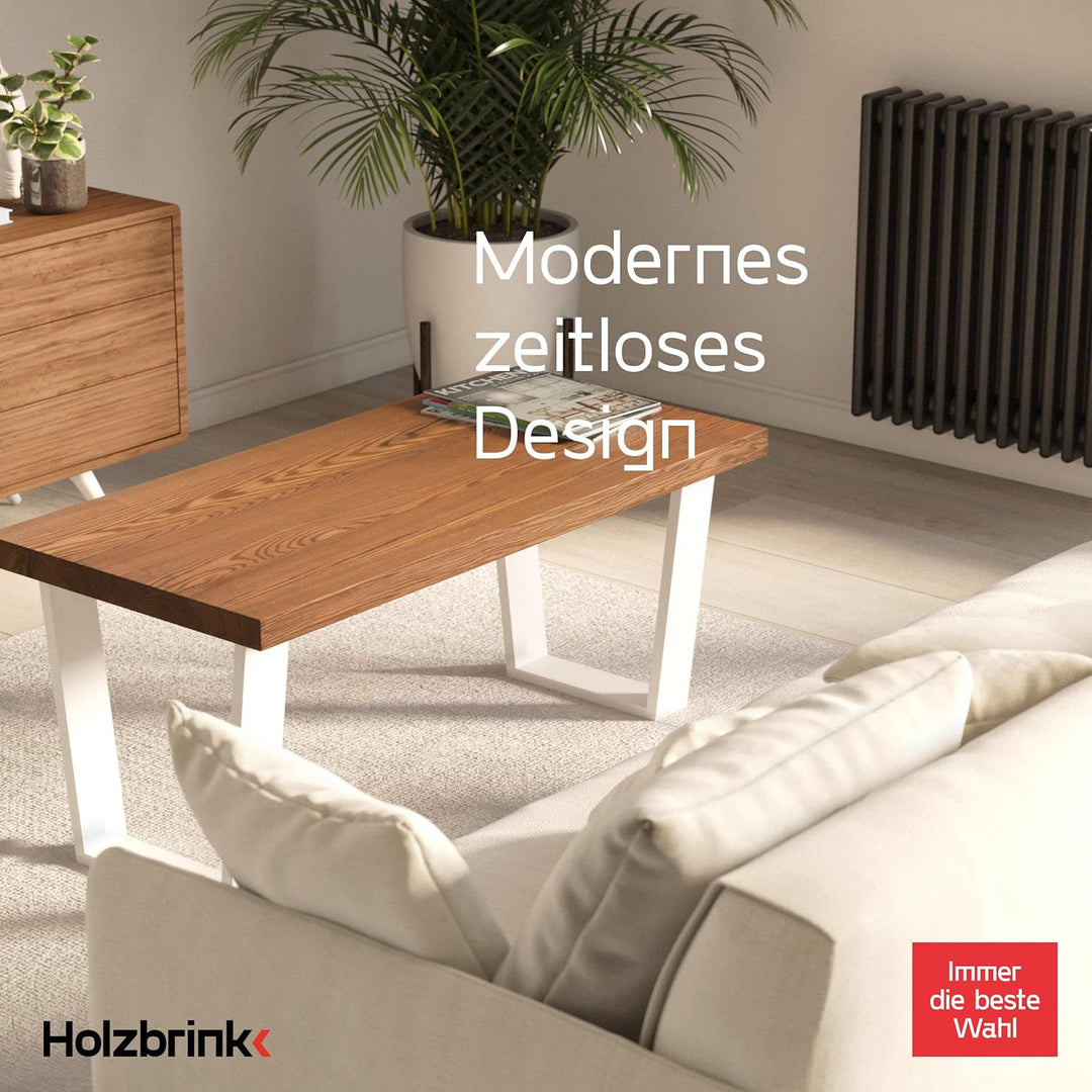 HOLZBRINK Tischbeine Trapez für Esstisch/Schreibtisch, 70/50x72cm, Verkehersweiss, 1 Stück, HLT-21-C
