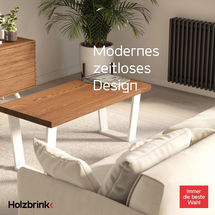 HOLZBRINK Tischbeine Trapez für Esstisch/Schreibtisch, 70/50x72cm, Verkehersweiss, 1 Stück, HLT-21-C