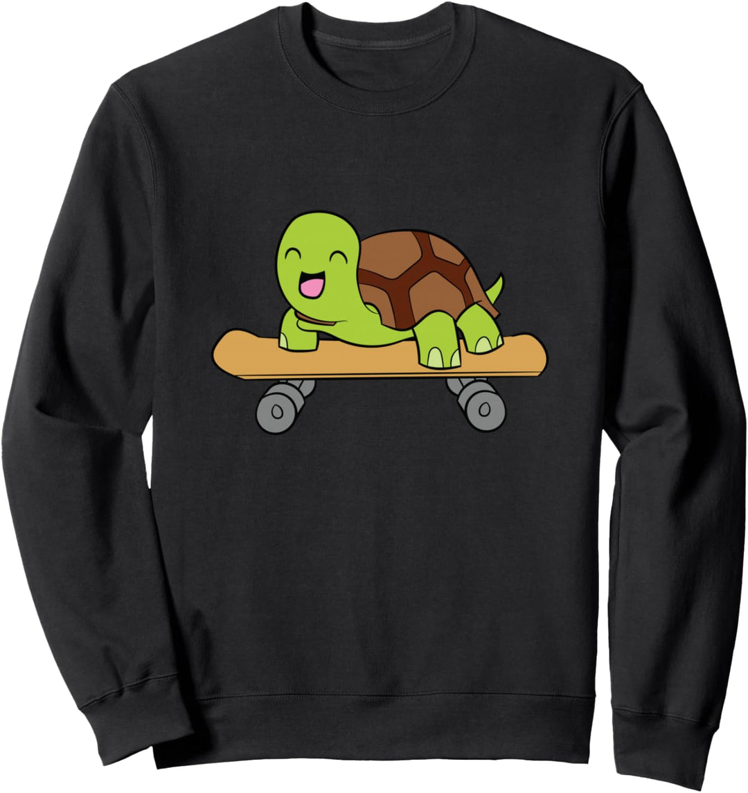 Niedliche Skateboarding Schildkröte Skateboard Schildkröte Sweatshirt