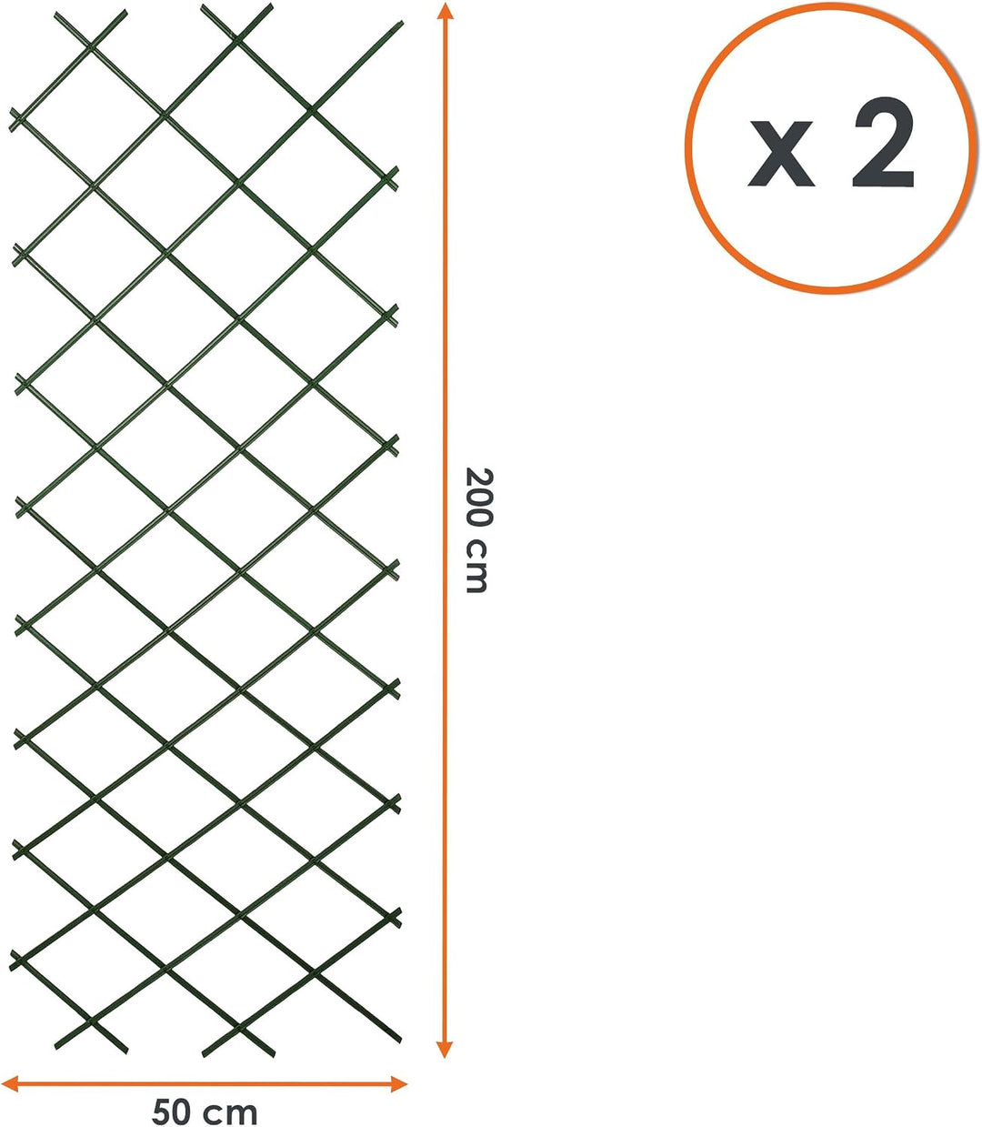 Spetebo Rankgitter aus Kunststoff 200 x 100 cm | 2er Set, ausziehbar gross, gross