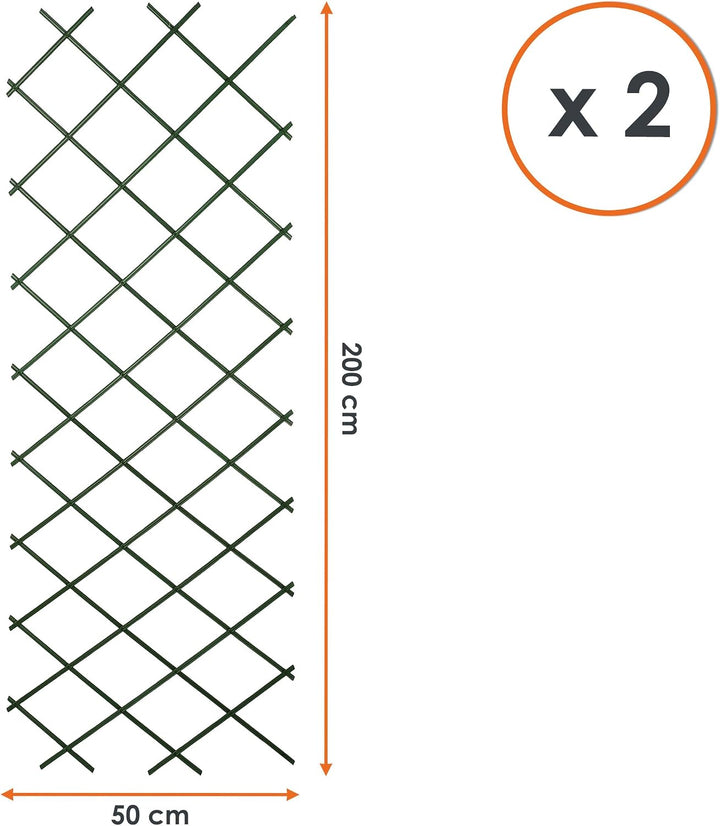 Spetebo Rankgitter aus Kunststoff 200 x 100 cm | 2er Set, ausziehbar gross, gross
