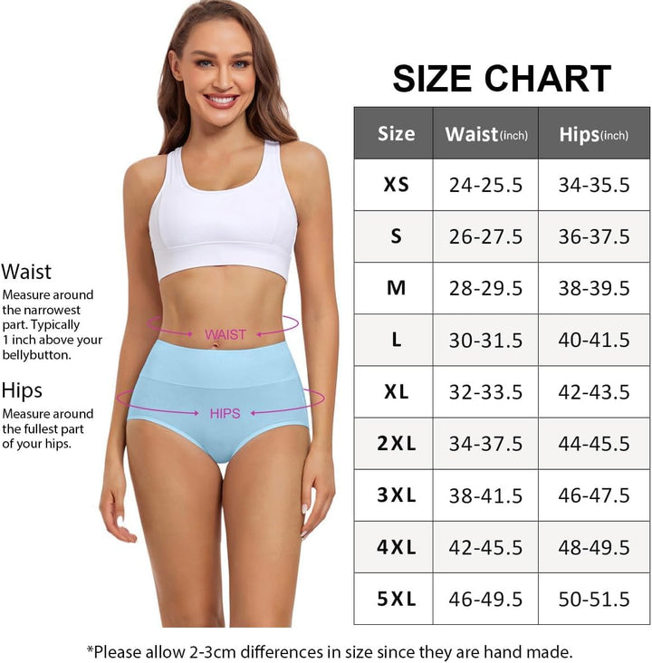 wirarpa Unterhosen Damen Baumwolle Frauen Unterwäsche Hohe Taille Slips Hoher Taillenslip 4er Pack X