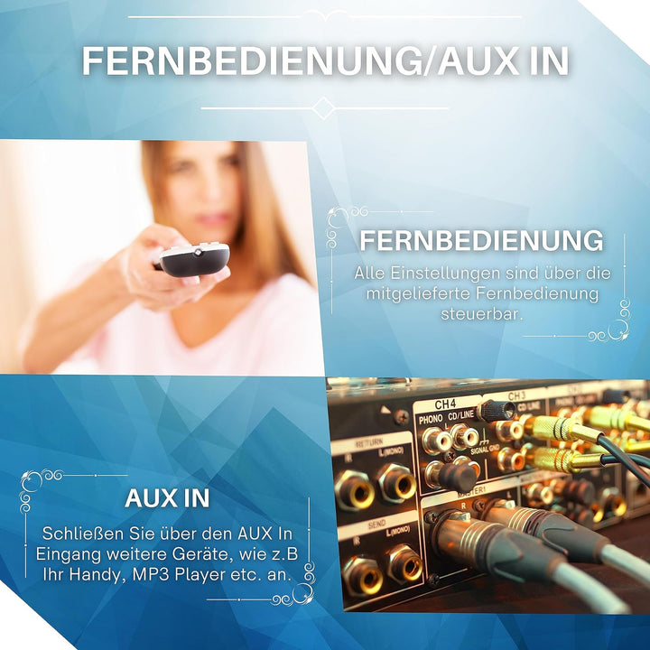Tragbarer CD-Player | Boombox | CD/CD-R | USB | FM Radio | AUX-In | Kopfhöreranschluss | CD Player |