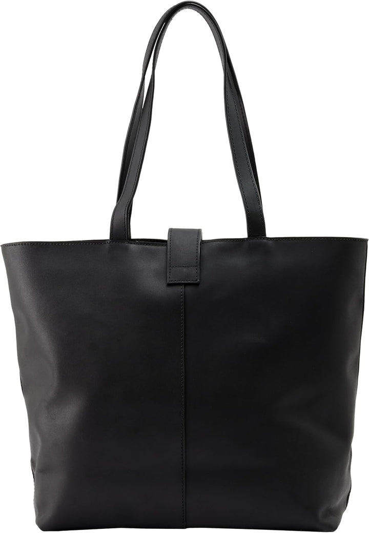 Gusti Shopper Leder - Alexandra Handtasche Damen Arbeitstasche Leder Schwarz, Schwarz