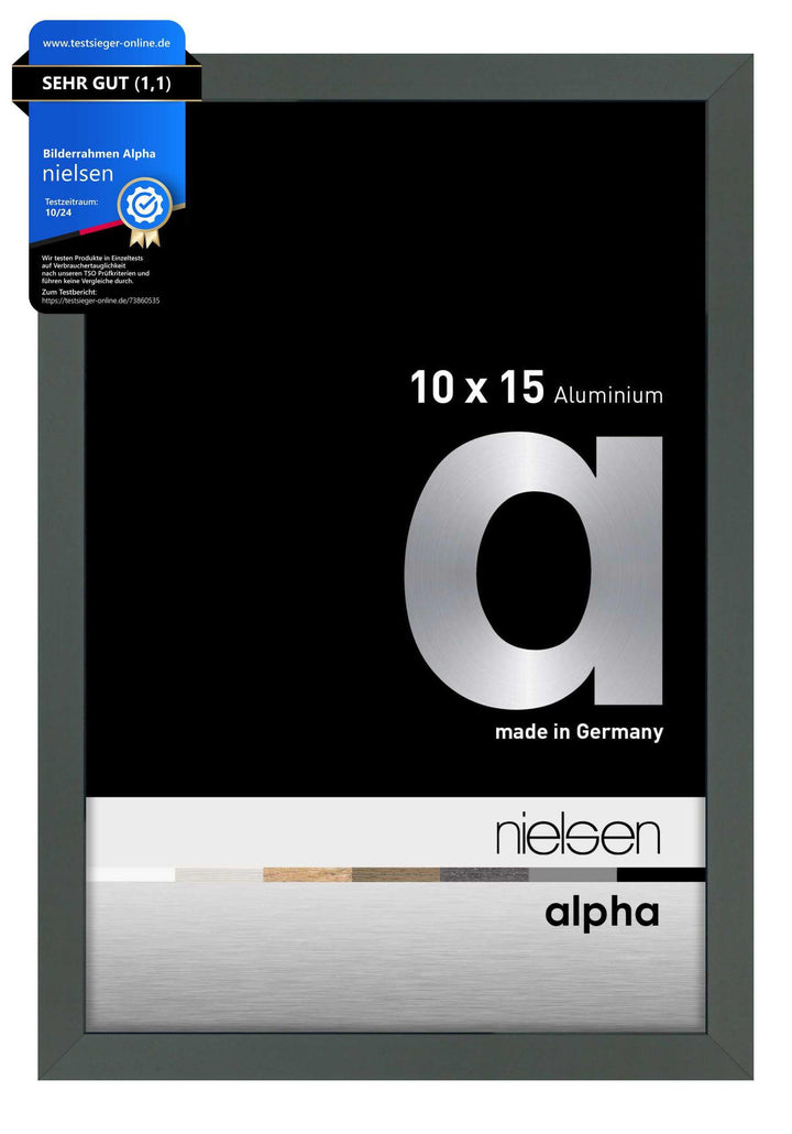 nielsen Aluminium Bilderrahmen Alpha, 10x15 cm, Platin Platin 10 x 15 cm, Platin 10 x 15 cm