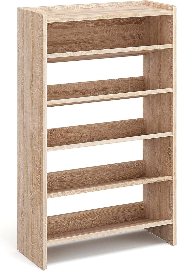 KOMTO Schuhregal Schmal - Schuhablage Flur mit 5 Ebenen Offener Schuhschrank Schuh Organizer Platzsp