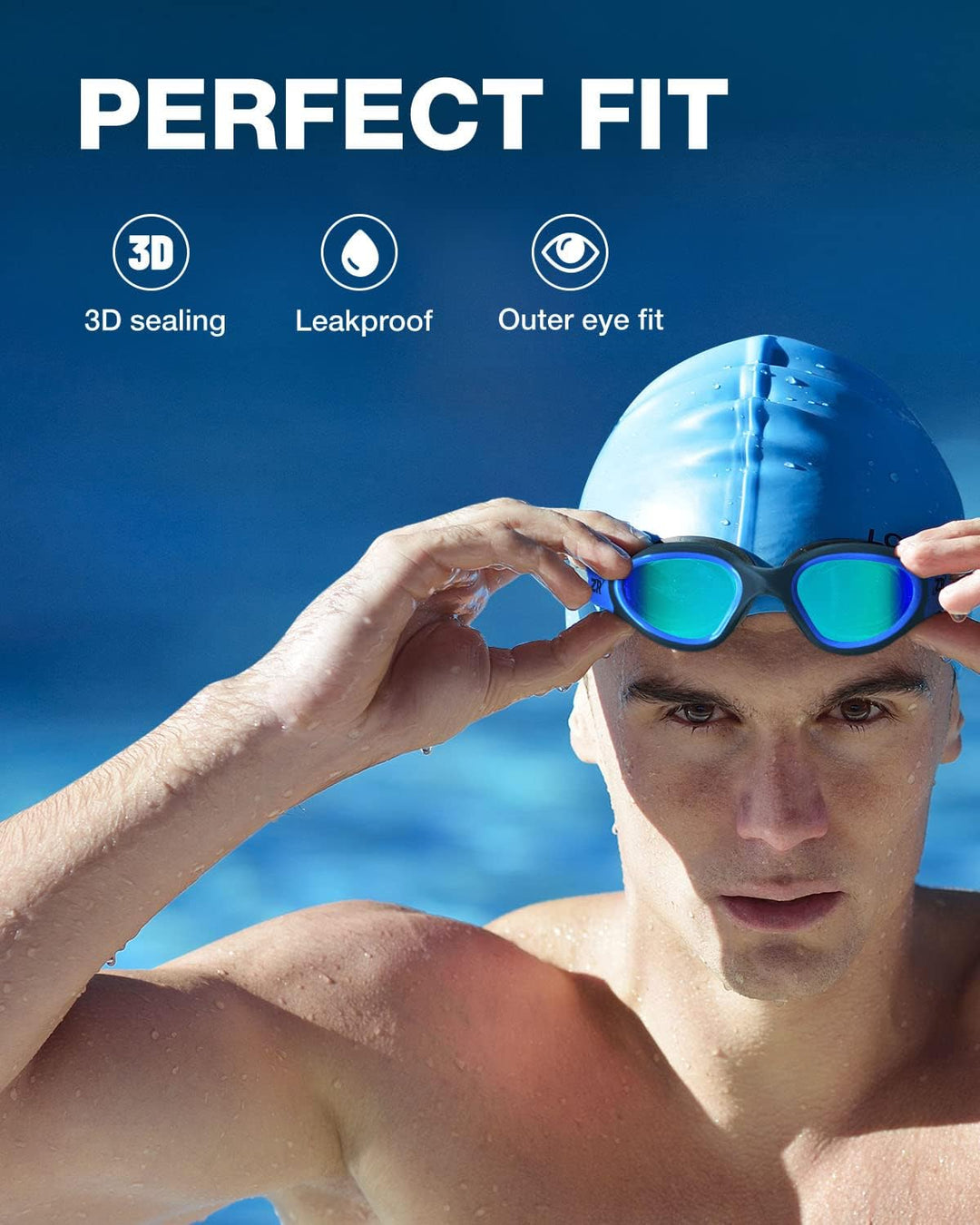ZIONOR Polarisiert/Nein Polarisiert Schwimmbrille für Herren und Damen [UPGRADE], G1 Schwimmbrille U