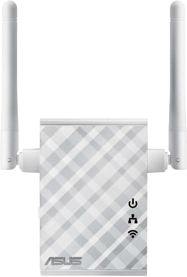 Asus RP-N12 Repeater (Wi-Fi 4 N300, WLAN Reichweitenverlängerung, Power-Schalter, 2 externe Antennen