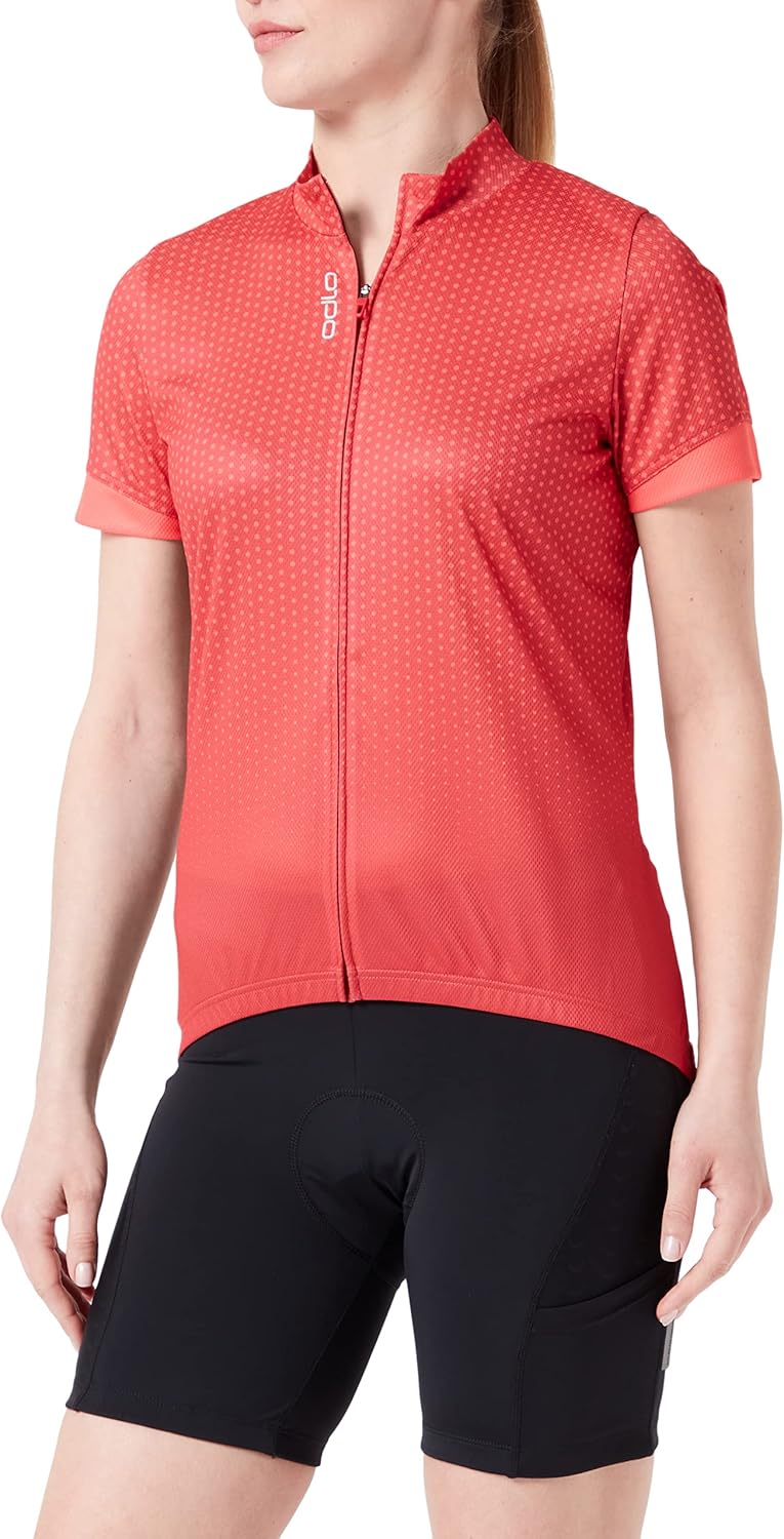 Odlo Damen Essentials_411951 Radtrikot mit Reissverschluss (1er Pack) S American Beauty - Cayenne, S