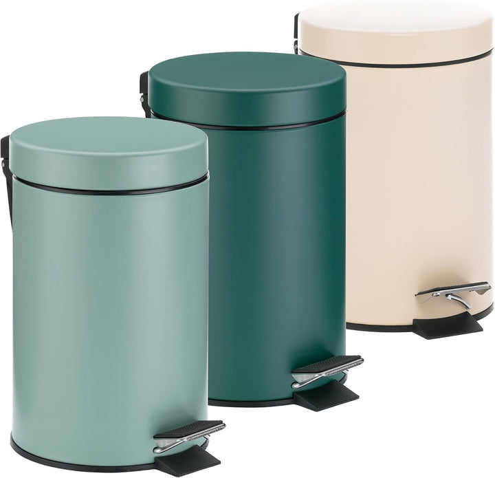kela Kosmetikeimer grün 3l, Metall Tretmülleimer Badezimmer, Badmülleimer mit Inneneimer und Tragehe