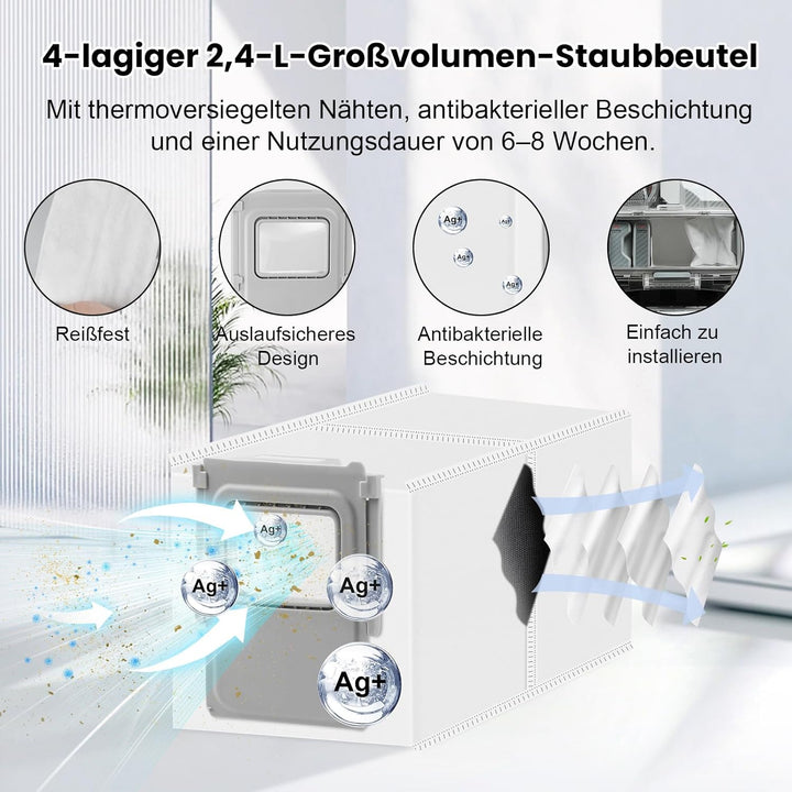 20 Stück Zubehör für DJI ROMO P/Romo S/RomoA Saugroboter, 2 Hauptbürste, 4 Staubbeutel, 4 Wischpads,
