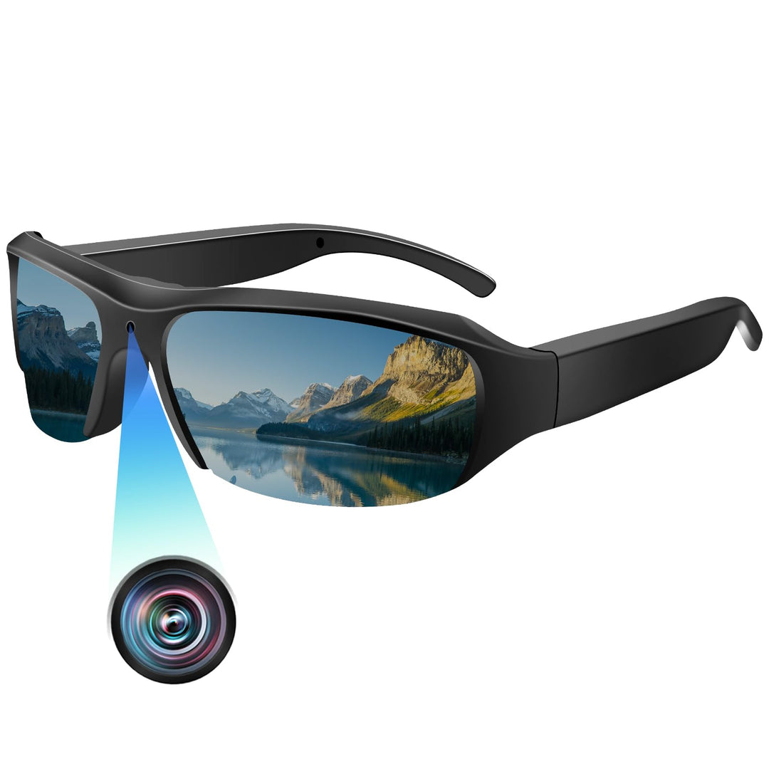 Mini Kamera, Brille mit Kamera, Action Cam 1080P Aktualisierte Tragbare Videobrille Sonnenkamerabril
