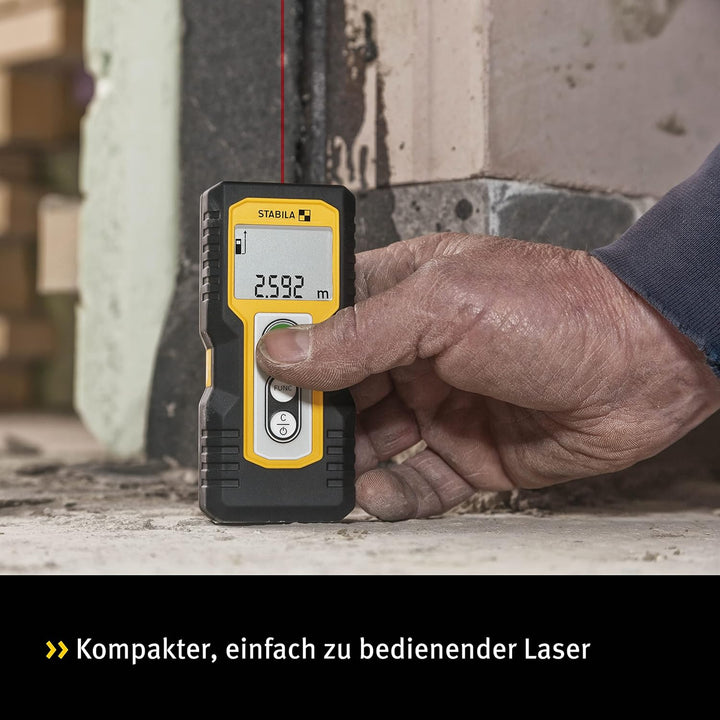 STABILA Laser-Entfernungsmesser LD 220, max. Messbereich 50 m, 4 Messfunktionen (u. a. Fläche und Vo