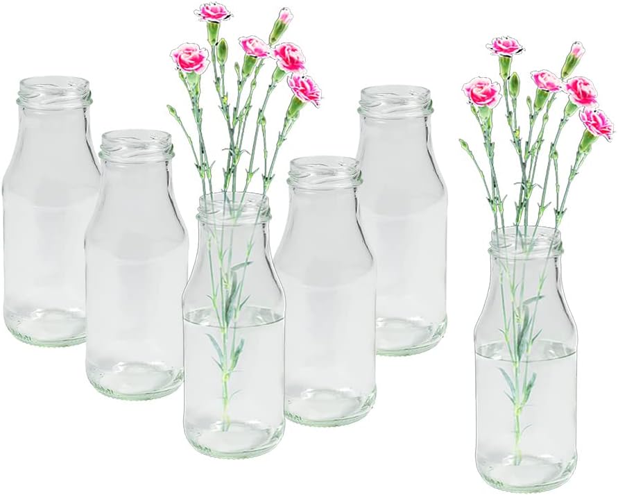 24 Stück Runde Mini Vasen Typ 263 Glasfläschchen kleine Dekoflaschen Flasche Väschen Vase Glasflasch