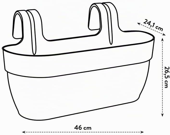 elho Vibia Campana Easy Hanger L 46 - Übertopf für Balkon & Aussen - Ø 46.0 x H 26.5 cm - Rosa/Puder