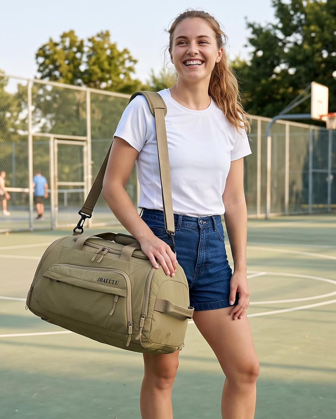 Sporttasche mit Rucksackfunktion - Reisetasche mit Schuhfach und Nassfach, Wasserdicht Gym Bag für H