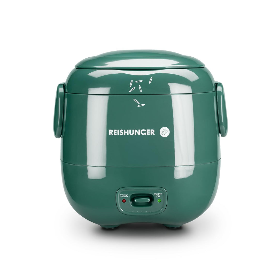 REISHUNGER Mini Reiskocher, waldgrün | 0,3 L - 1-2 Portionen | hochwertige Keramikbeschichtung - Pre