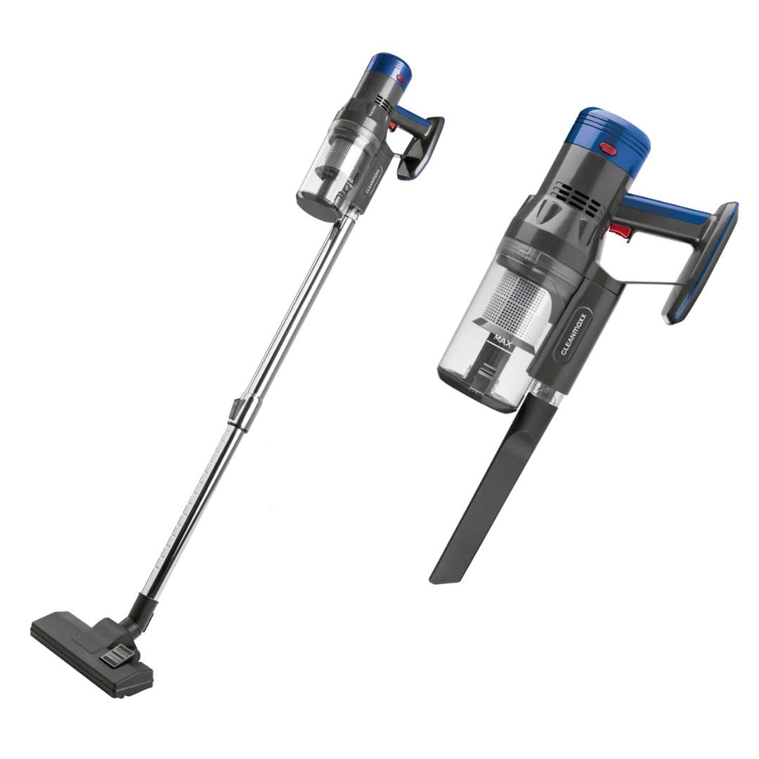 CLEANmaxx kabelloser Hand- und Bodenstaubsauger ohne Beutel | Starker Akku für bis zu 35 Min. Laufze