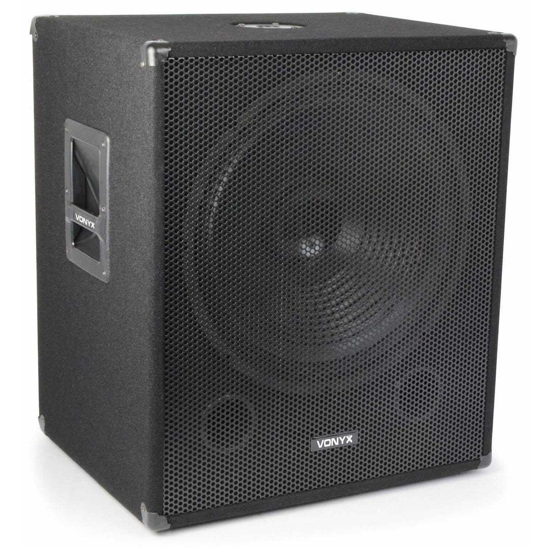 Vonyx SMWBA18 Aktiv Subwoofer, stabile Bassbox, 18 Zoll Sub 1000 Watt, Bi-AMP, integrierter Verstärk