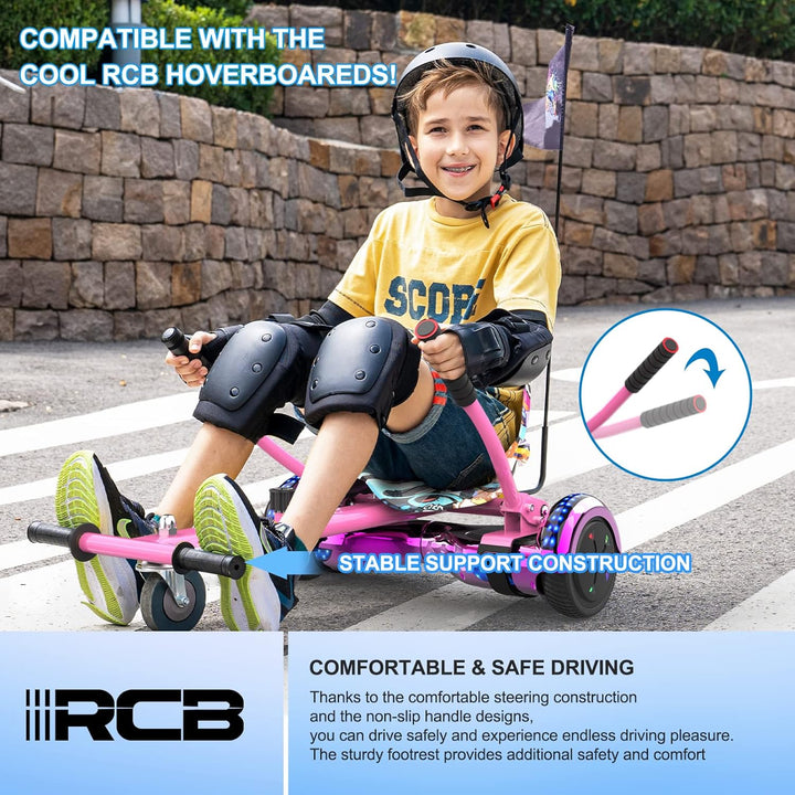 RCB Hoverboard Sitz, Go-Kart Zubehör für Hoverboards, Hoverboard mit Sitz passend für Aller 6.5"-10"