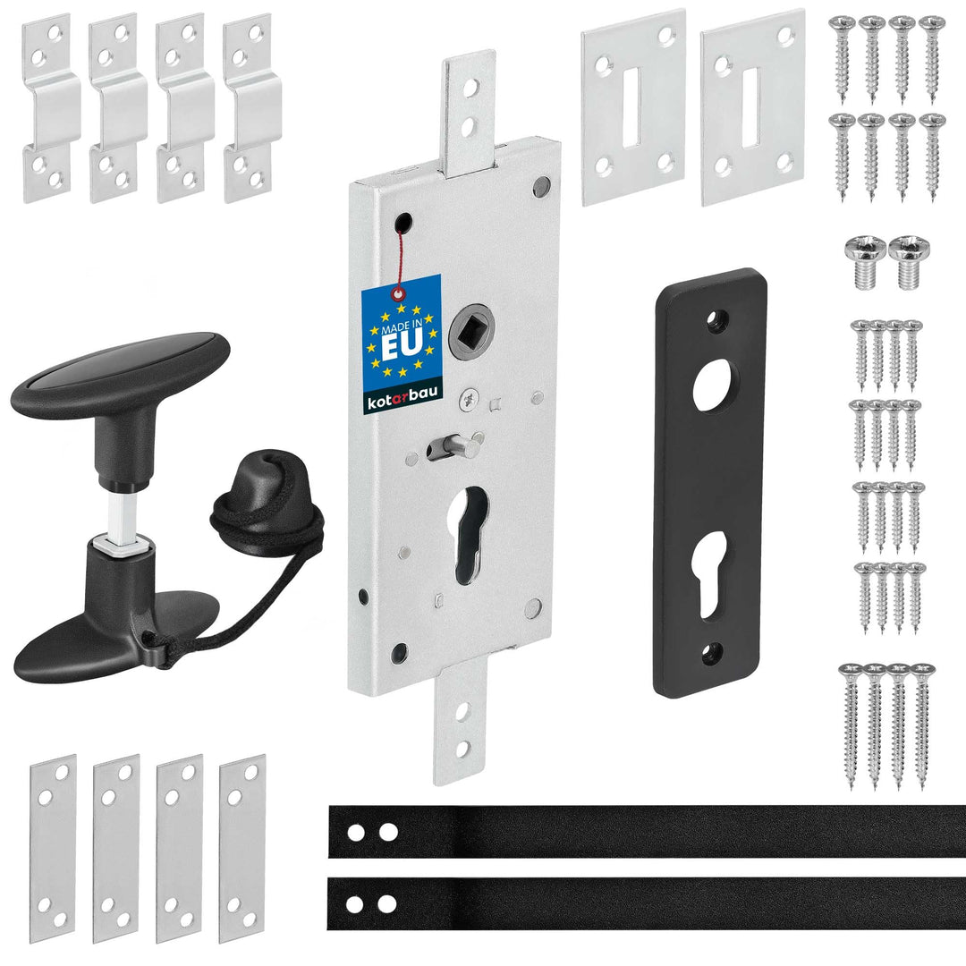 KOTARBAU® Garagenschloss 60 mm Stahl Set Garagentorschloss Torschloss Profilzylinder für Schwingtore