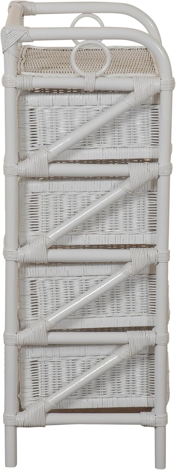 korb.outlet Rattan-Kommode mit Schubladen Badregal Korb Regal Schubfächer aus echtem Rattan 46 cm br