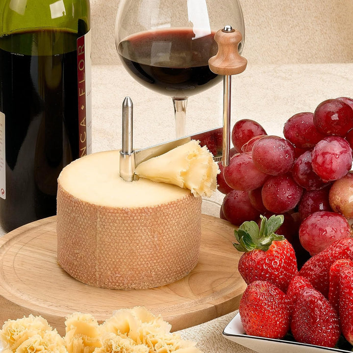 Iris Barcelona 3358 Käsehobel mit Deckel, Edelstahl, Holz, 22,5 x 15 x 22 cm
