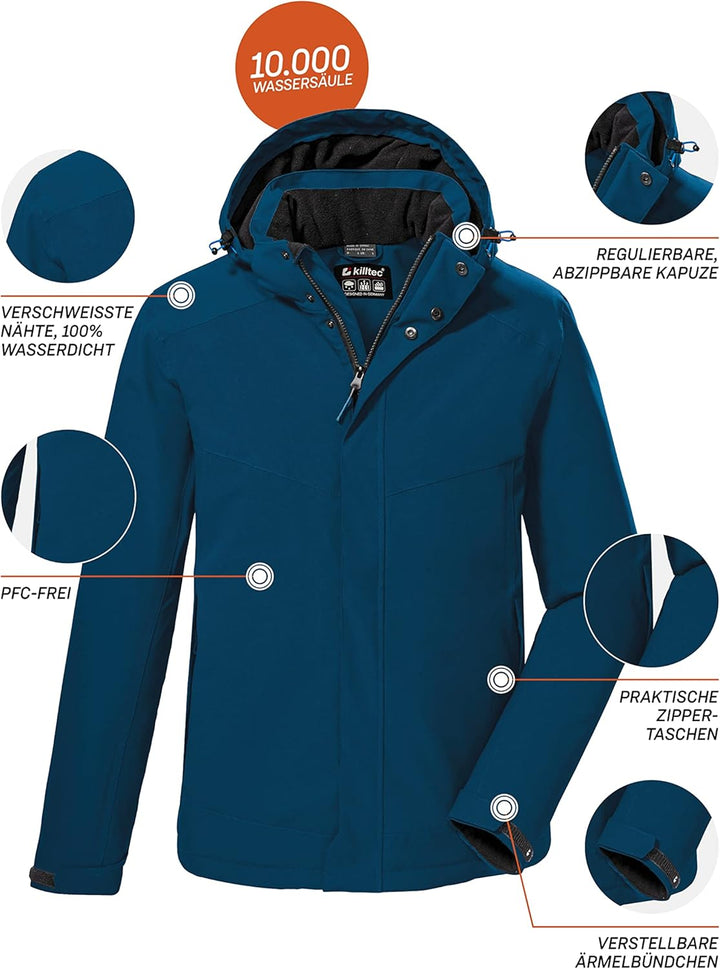 Killtec Herren Outdoorjacke Funktionsjacke mit abzippbarer Kapuze KOW 148 MN Jckt wasserdicht, atmun