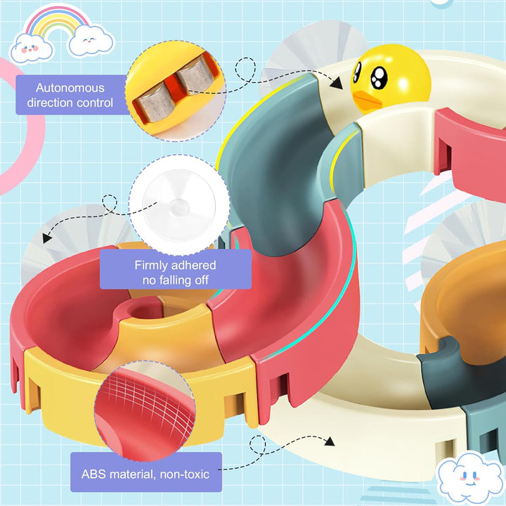 Bath Toys, Shyllin Badewannen Spielzeug ab 1 Jahr, Ente, Baum, Windmühle, Badespielzeug mit SaugnäPf