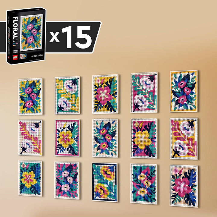 LEGO 31207 Art Blumenkunst, 3-in-1 Blumen Dekorationsset, Bastel Set, Wandschmuck, DYI botanische De