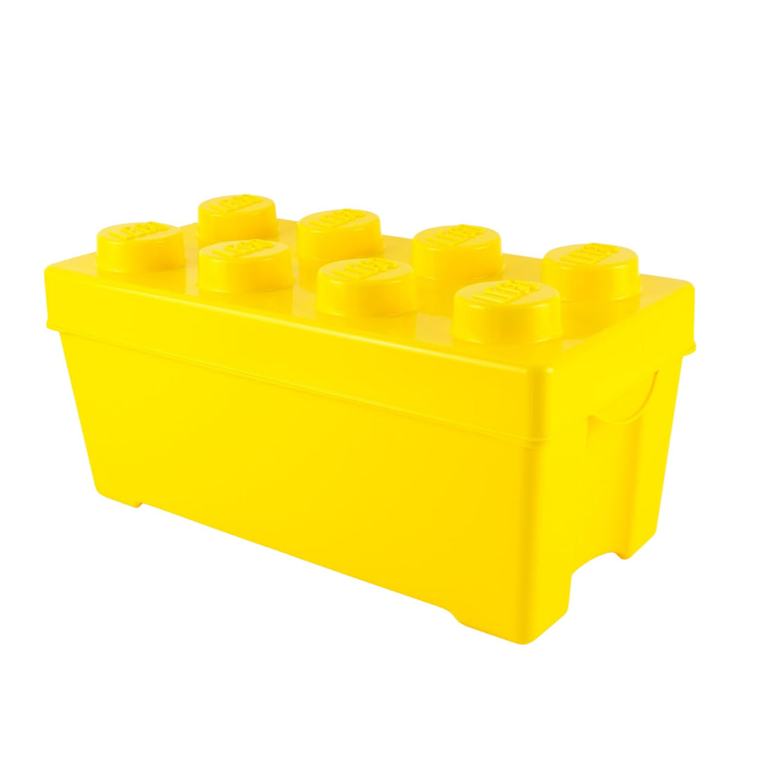 Stein-Experte LEGO® Aufbewahrungsbox Gelb – Kreatives Ordnungssystem im LEGO Design | Mittelgross mi