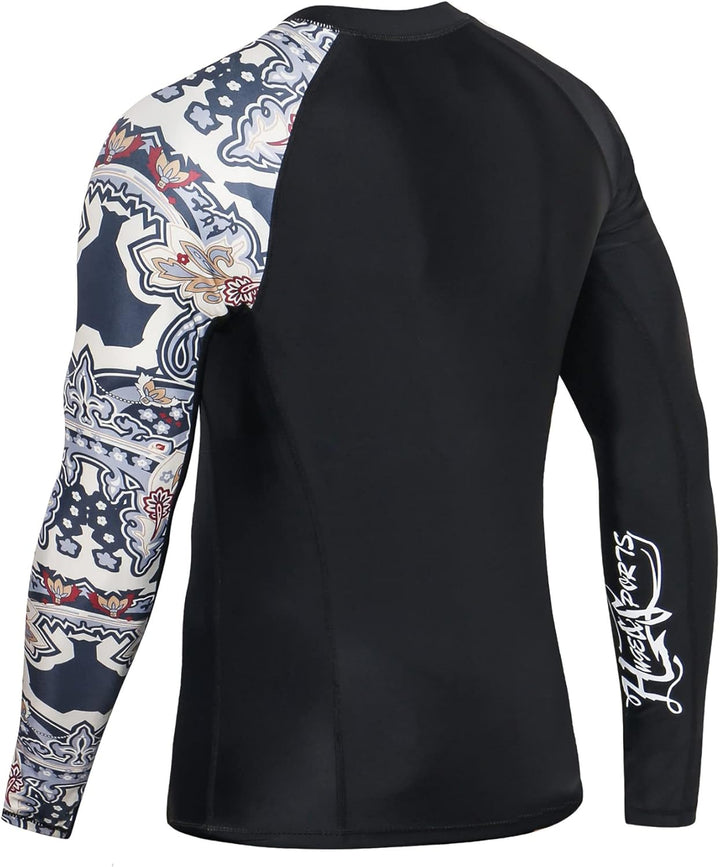 HUGE SPORTS Herren Spleiss Rashguard Langarm Rash Guard Shirt Langarmshirt alle Outdoor Aktivitäten