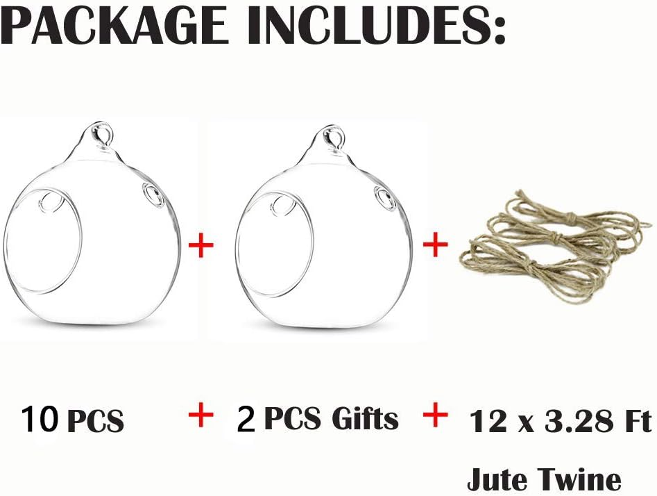 Nuptio 12 Stücke 8cm Hängen Glaskugel Teelicht Kerzenhalter Paket Aktualisiert Hause Hochzeit Mittel