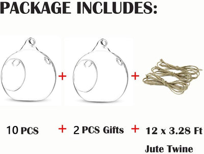 Nuptio 12 Stücke 8cm Hängen Glaskugel Teelicht Kerzenhalter Paket Aktualisiert Hause Hochzeit Mittel