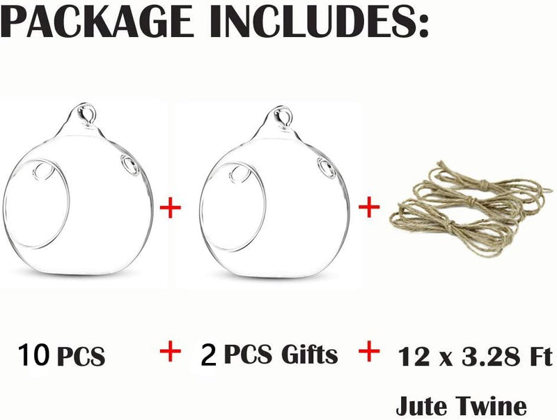 Nuptio 12 Stücke 8cm Hängen Glaskugel Teelicht Kerzenhalter Paket Aktualisiert Hause Hochzeit Mittel