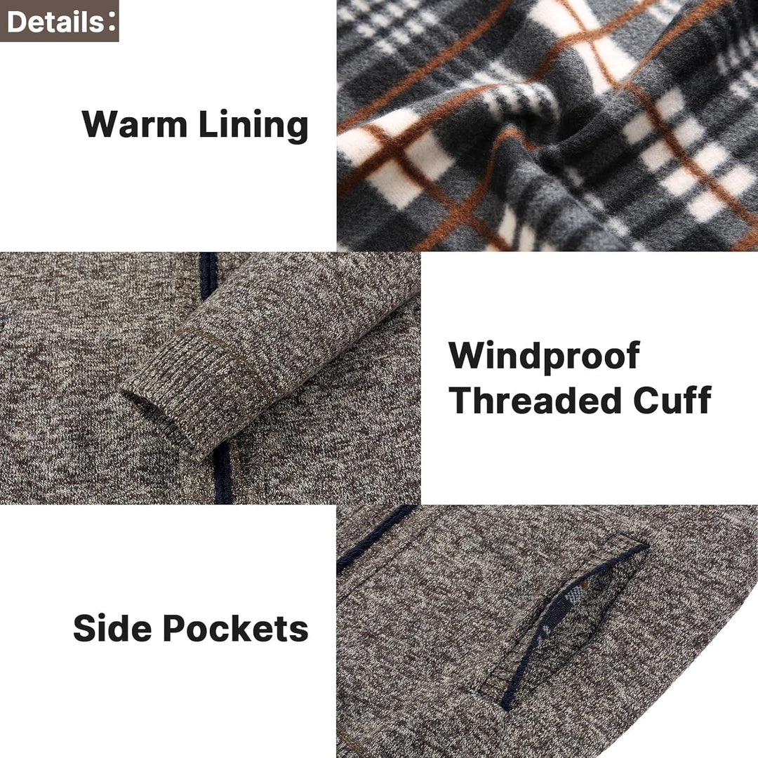 KUDORO Strickjacke Herren Cardigan Trachtenjacke mit Reissverschluss Gestrickt Wintermantel Strickja
