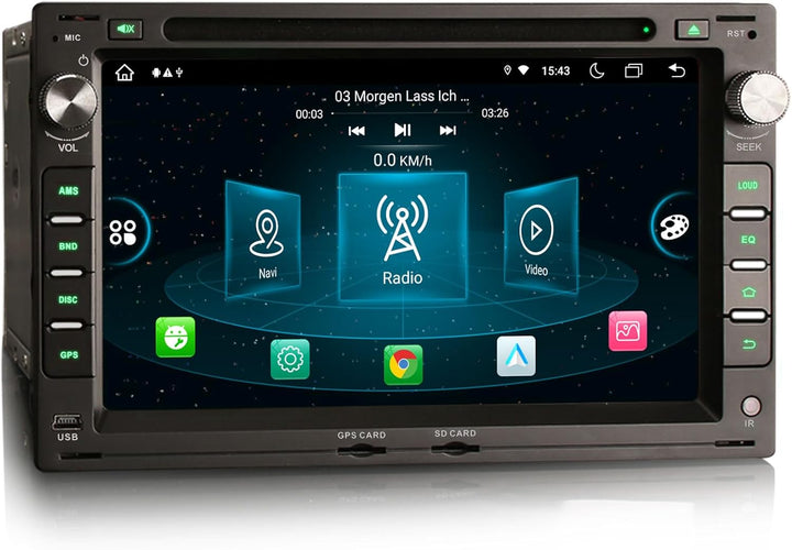 Erisin 8-Kern Android 12.0 Autoradio mit Navi GPS Für VW Passat Polo Jetta Sharan Golf 4 T5 Seat Ibi