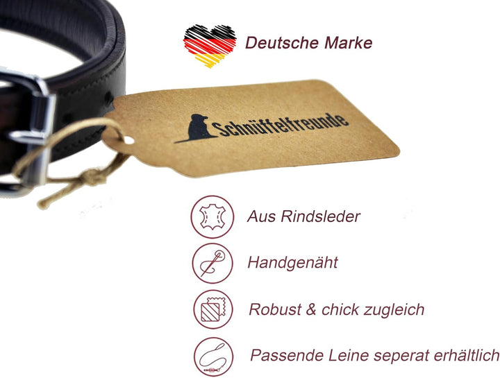 Schnüffelfreunde Halsband für Hunde aus Leder, Hundehalsband für den grossen, mittleren und kleinen