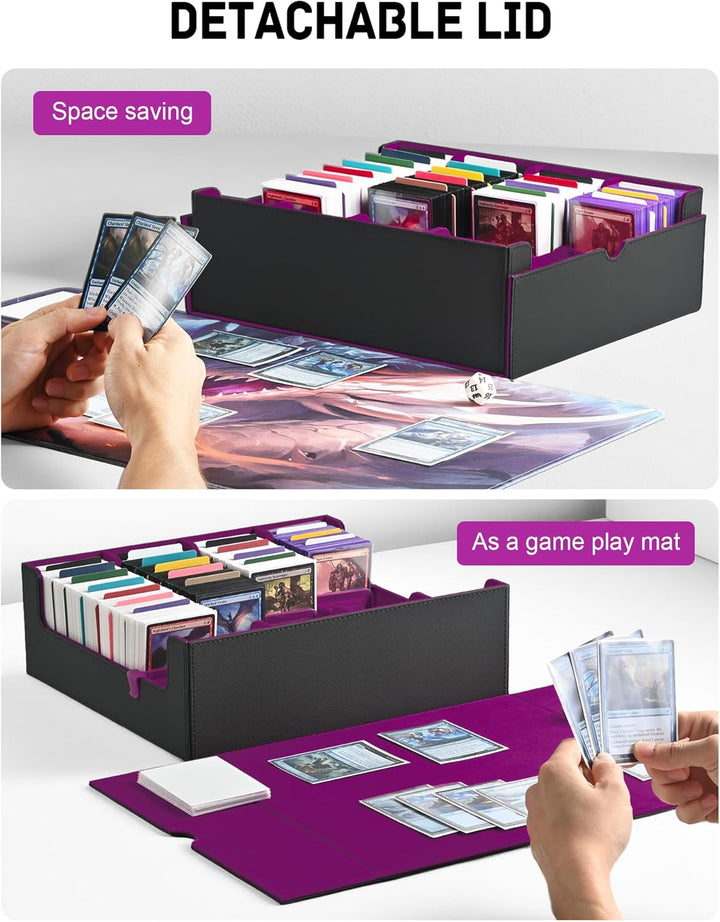 ZLCA Trading Card Storage Box, Commander Card Deck Case Holds 2400+ Cards, MTG Deck Box mit 4 Stopfe