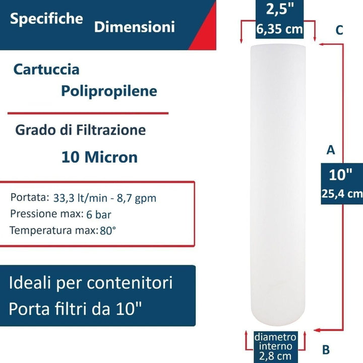 Wasserfilterkartusche 10 Mikron 10 Zoll (25,4 cm)