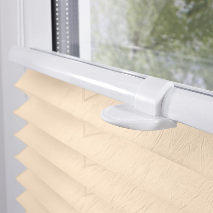 Liedeco® Plissee verspannt mit Klemmträger / 80 x 220 cm beige/lichtdurchlässig Blickdicht stufenlos