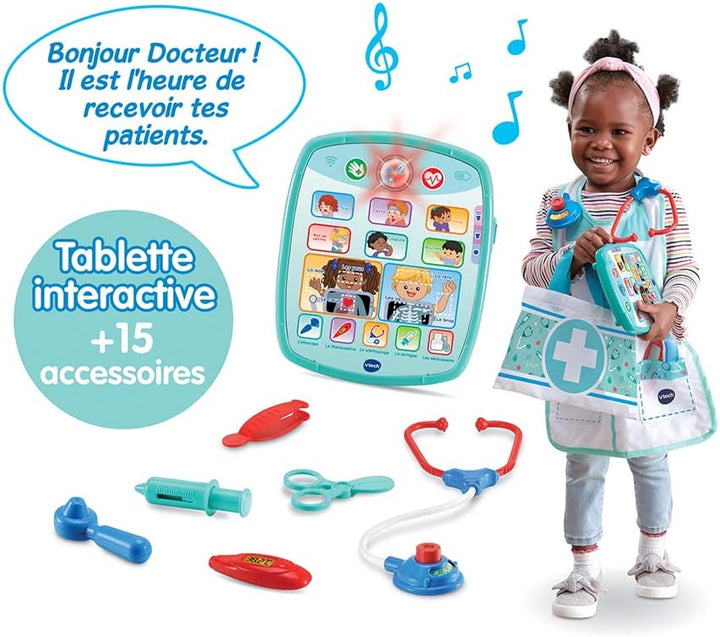VTech - Elektronisches Lehrlings-Set, Doktorkoffer mit interaktiven Kinder-Tablets und Lernspielen,