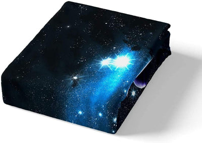 Loussiesd Kinder Bettwäsche Galaxy Sterne 135x200 cm + 80x80 cm 3D Print Betten Set Weltraum -Motiv