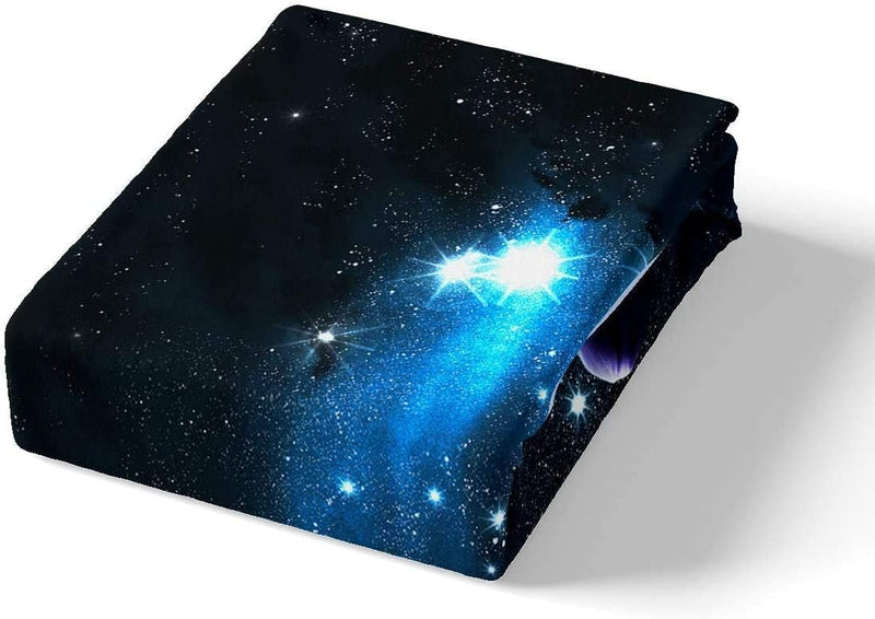 Loussiesd Kinder Bettwäsche Galaxy Sterne 135x200 cm + 80x80 cm 3D Print Betten Set Weltraum -Motiv