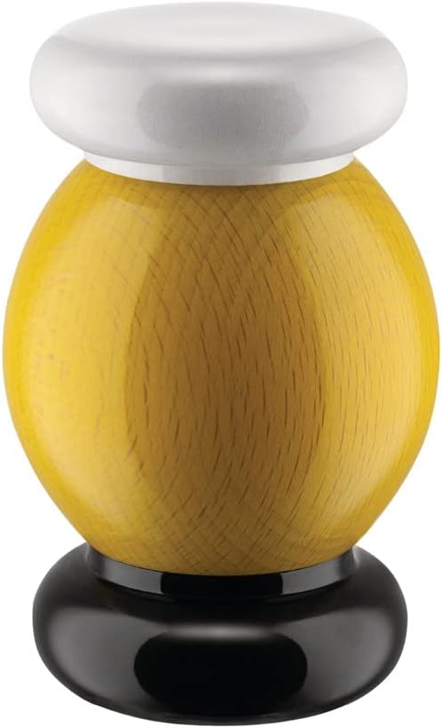 Alessi ES18 1 Salz-/Pfeffer-und Gewürzmühle aus Buchenholz, 100 Values Collection, Steel, Weiss, Sch