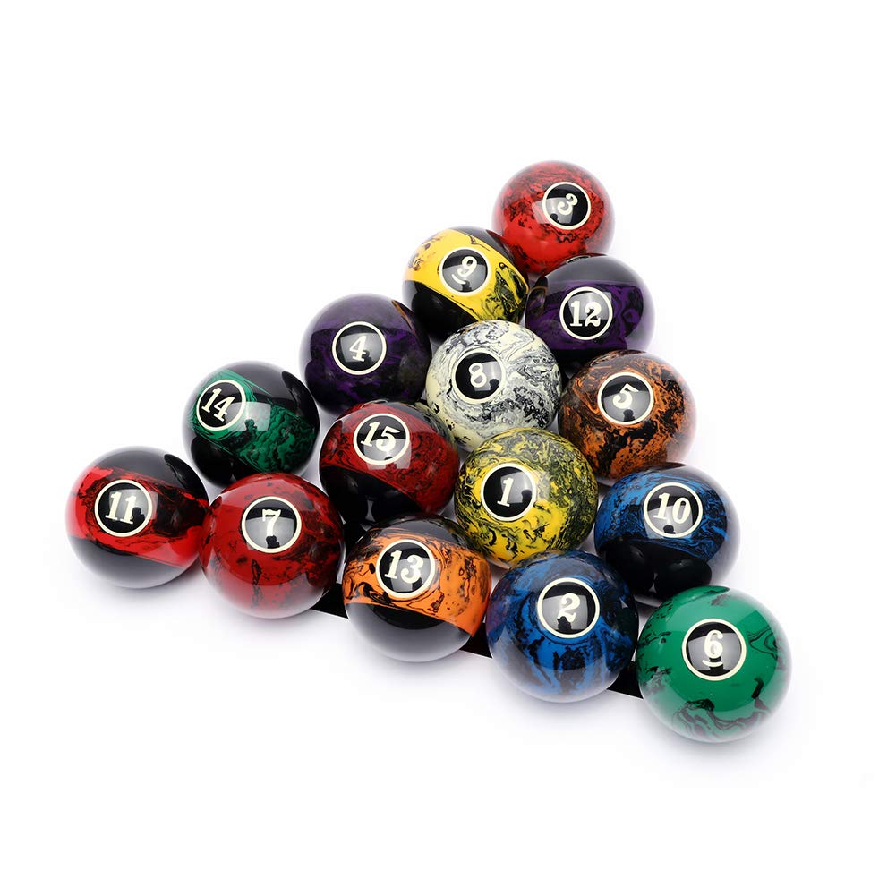 BEKZILY Professionelle Poolbälle/Billardkugeln Set Komplett 16 Bälle für Billardtische Schwarz, Schw