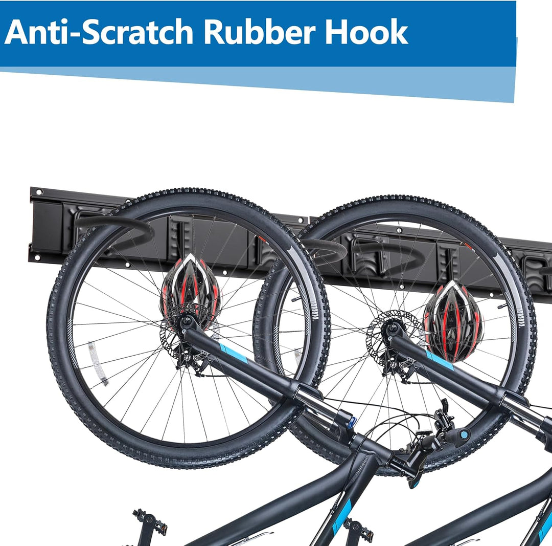 Sinoer Bike Wall Rack Bike Storage Wandhalterung für 4 Fahrräder + 3 Helme Werkzeugaufbewahrungshake