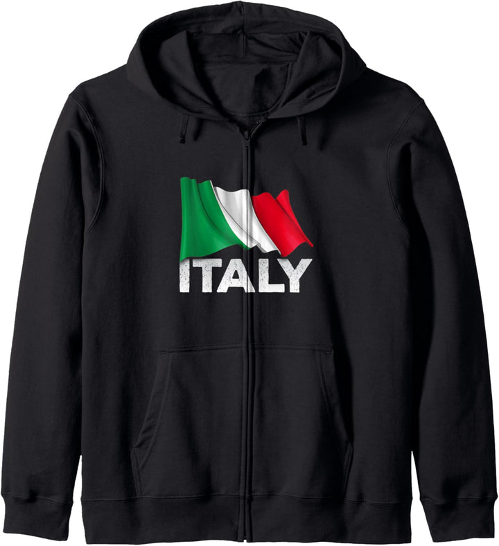 Italien-Land-Shirt - winkende italienische Flagge Kapuzenjacke